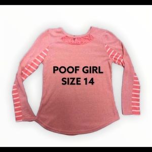 POOF GIRL SHIRT TOP LONG SLEEVE STRIPE LACE